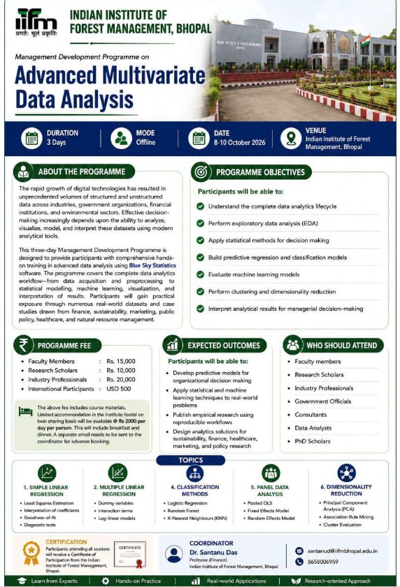 MDP on Advanced Multivariate Data Analysis
