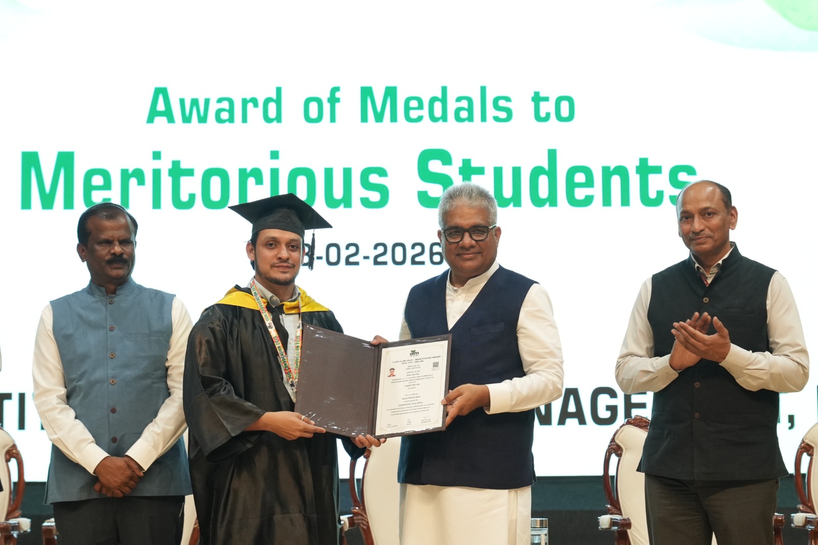 Certificate to the Maritorious Student